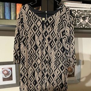 Adorable navy and tan dress